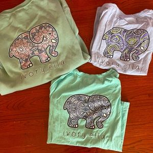Ivory Ella Sweatshirt, short sleeve, long sleeve tee size M lot of 3